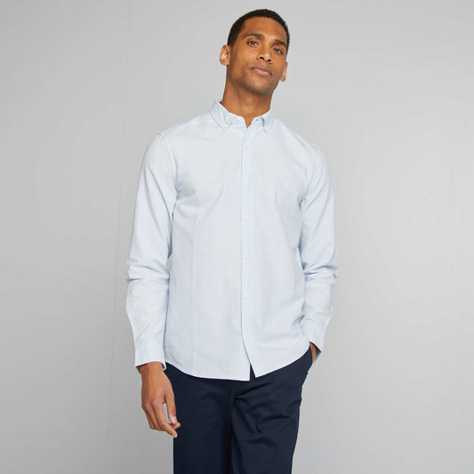 Chemise Oxford à motif Bleu