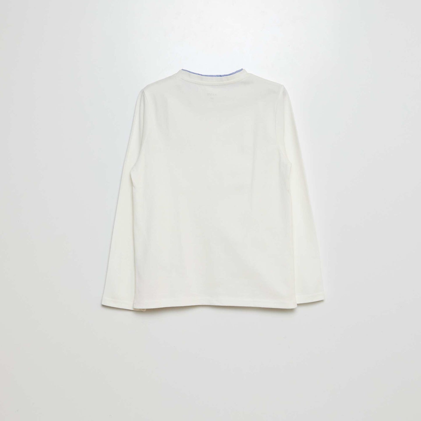 T-shirt en maille piquée col tunisien BLANC