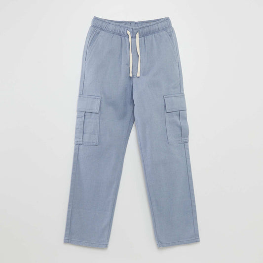 Pantalon chevrons avec poches à rabats Bleu