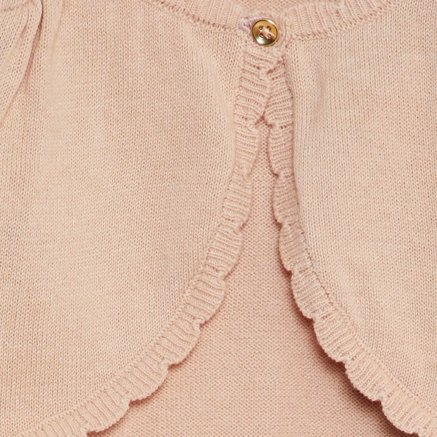 Gilet fine jauge avec finitions écailles ROSE