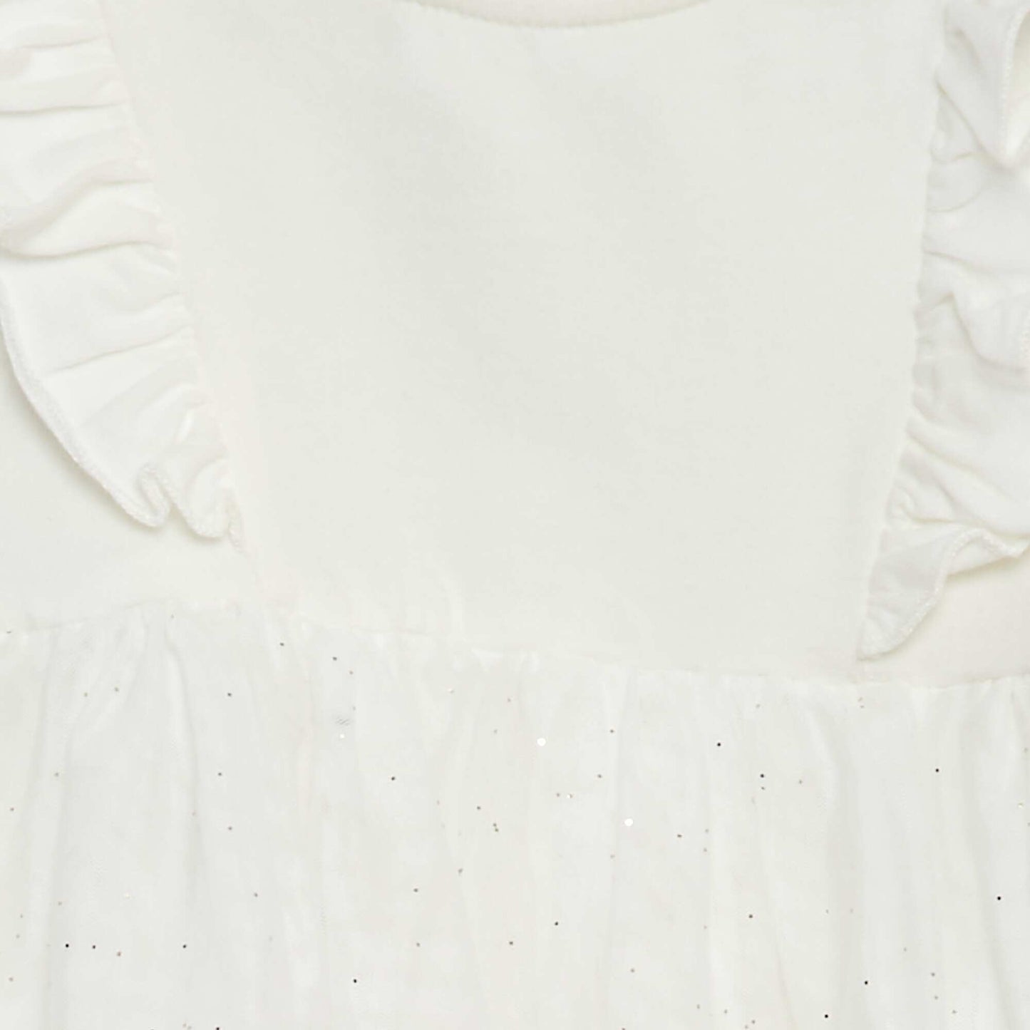 Robe en jersey et tulle pailleté BLANC