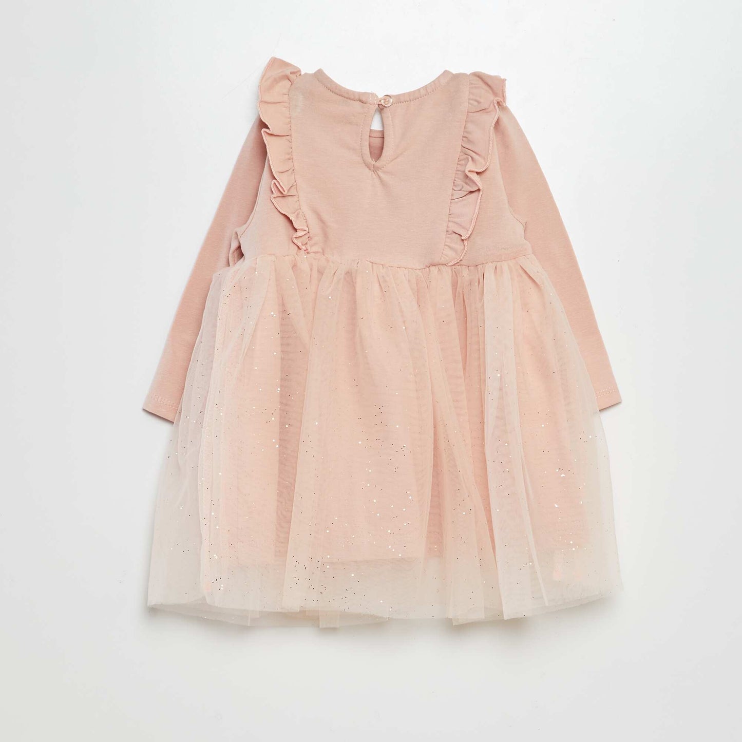 Robe en jersey et tulle pailleté ROSE