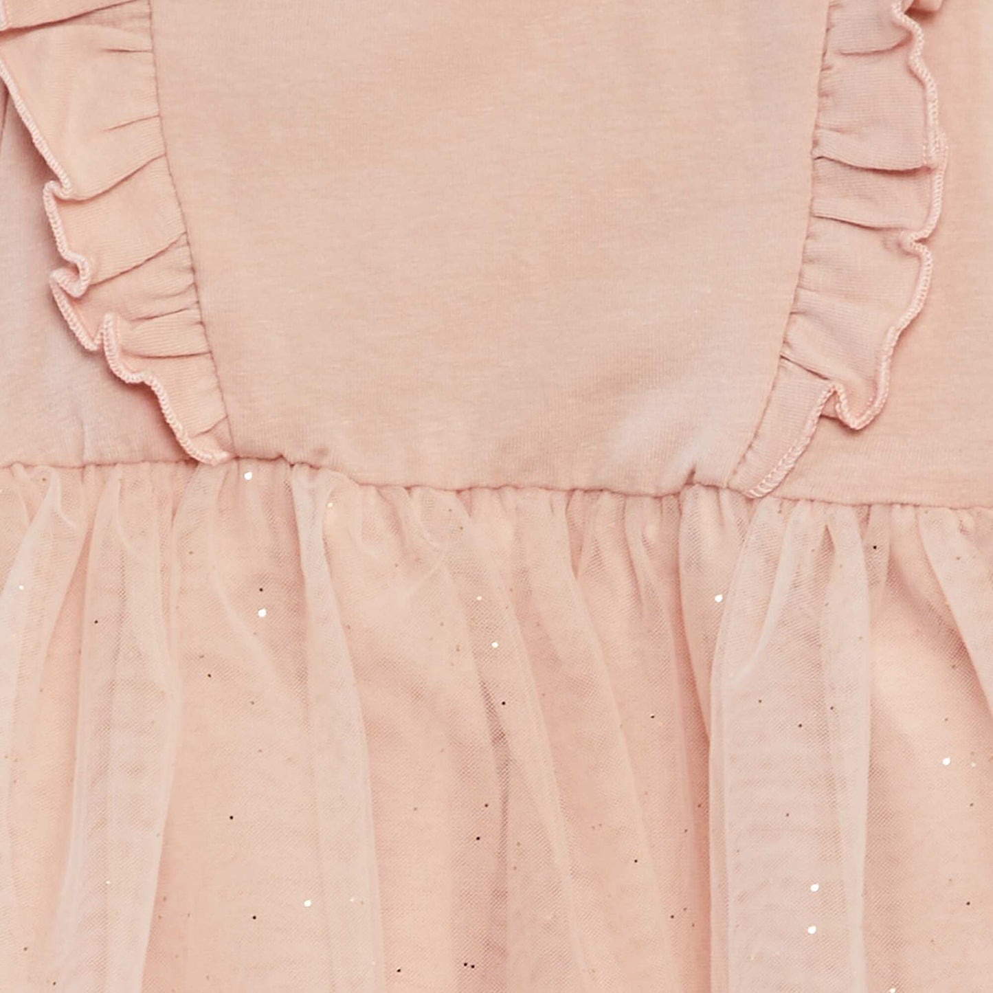 Robe en jersey et tulle pailleté ROSE