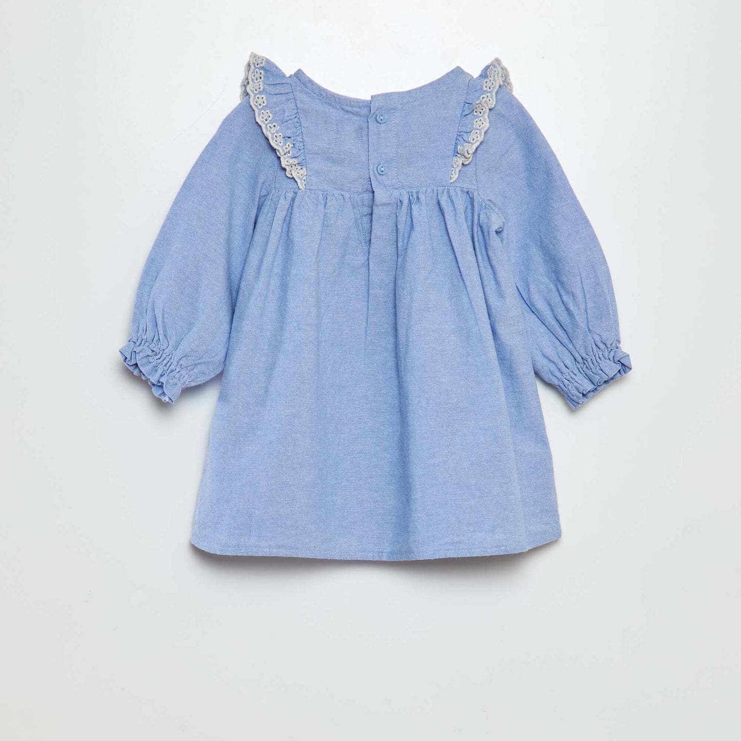 Robe en coton tissage chambray BLEU