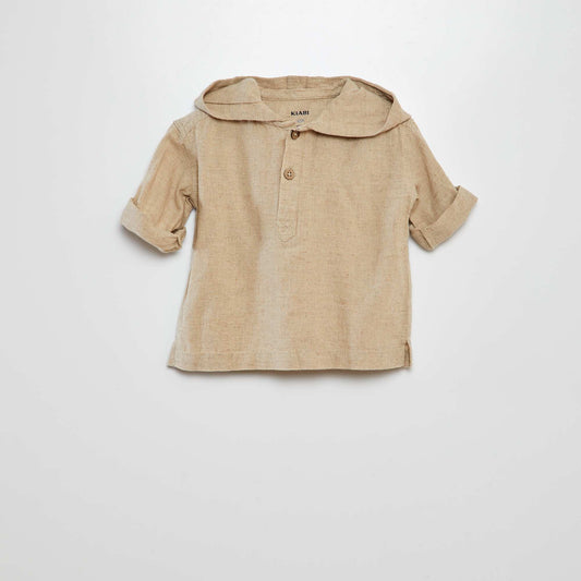 Chemise avec col capuche BEIGE