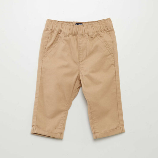 Pantalon chino avec taille ajustable BEIGE