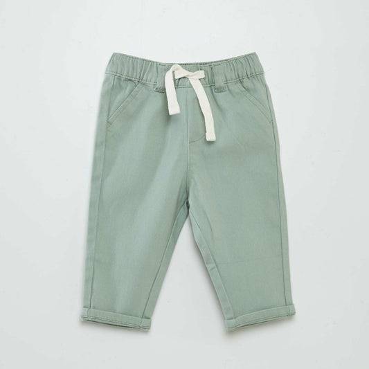 Pantalon en dobby VERT