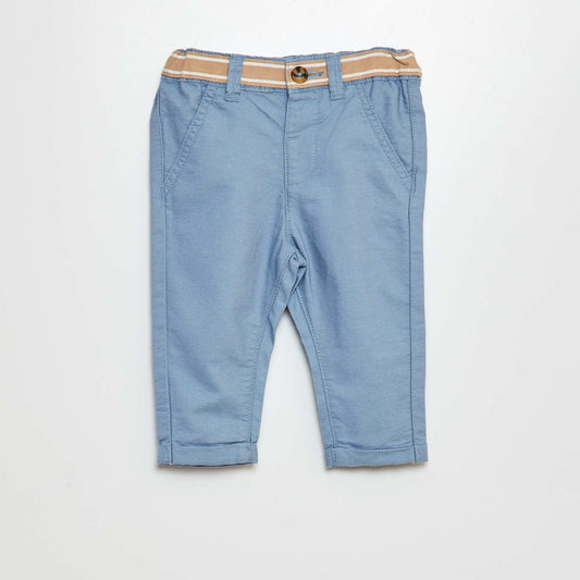 Pantalon chino en coton BLEU