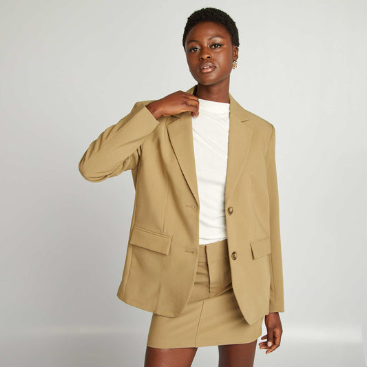 Blazer avec col à revers kaki