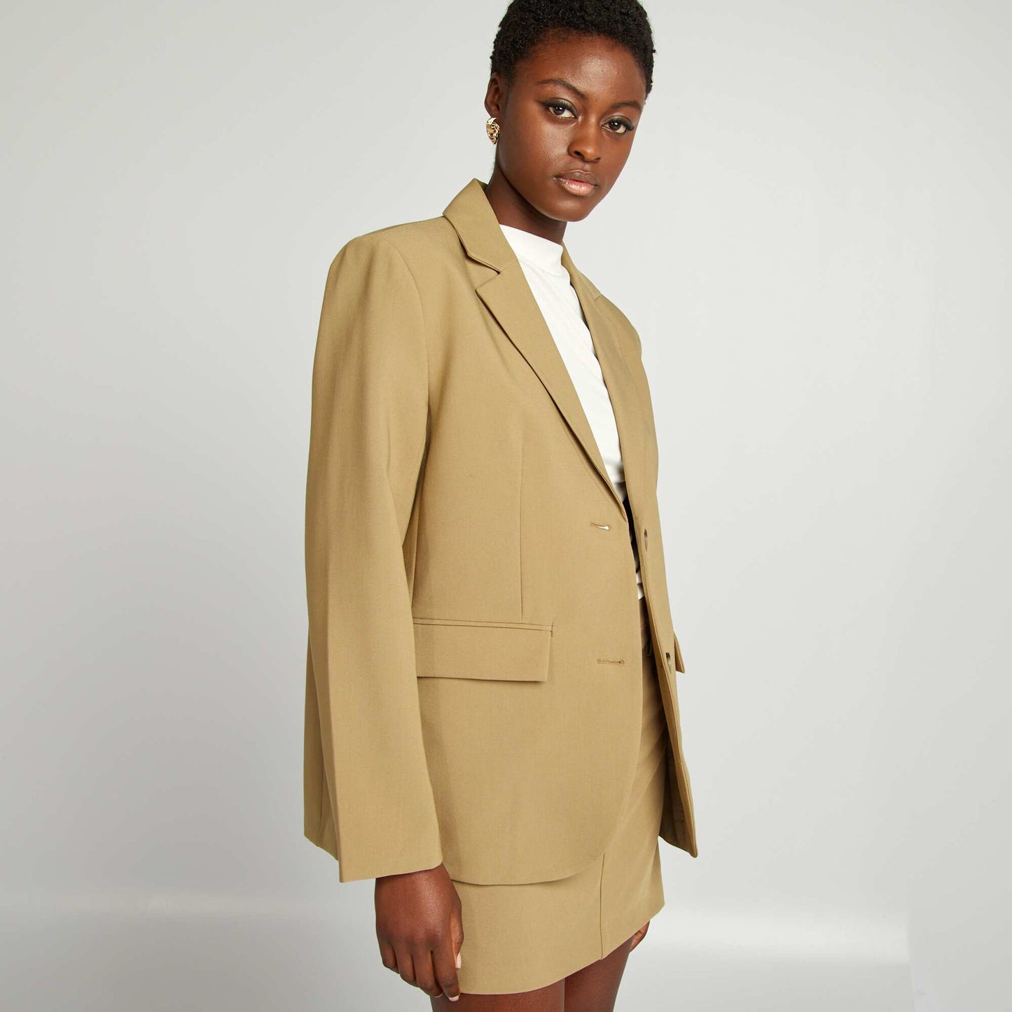 Blazer avec col à revers kaki