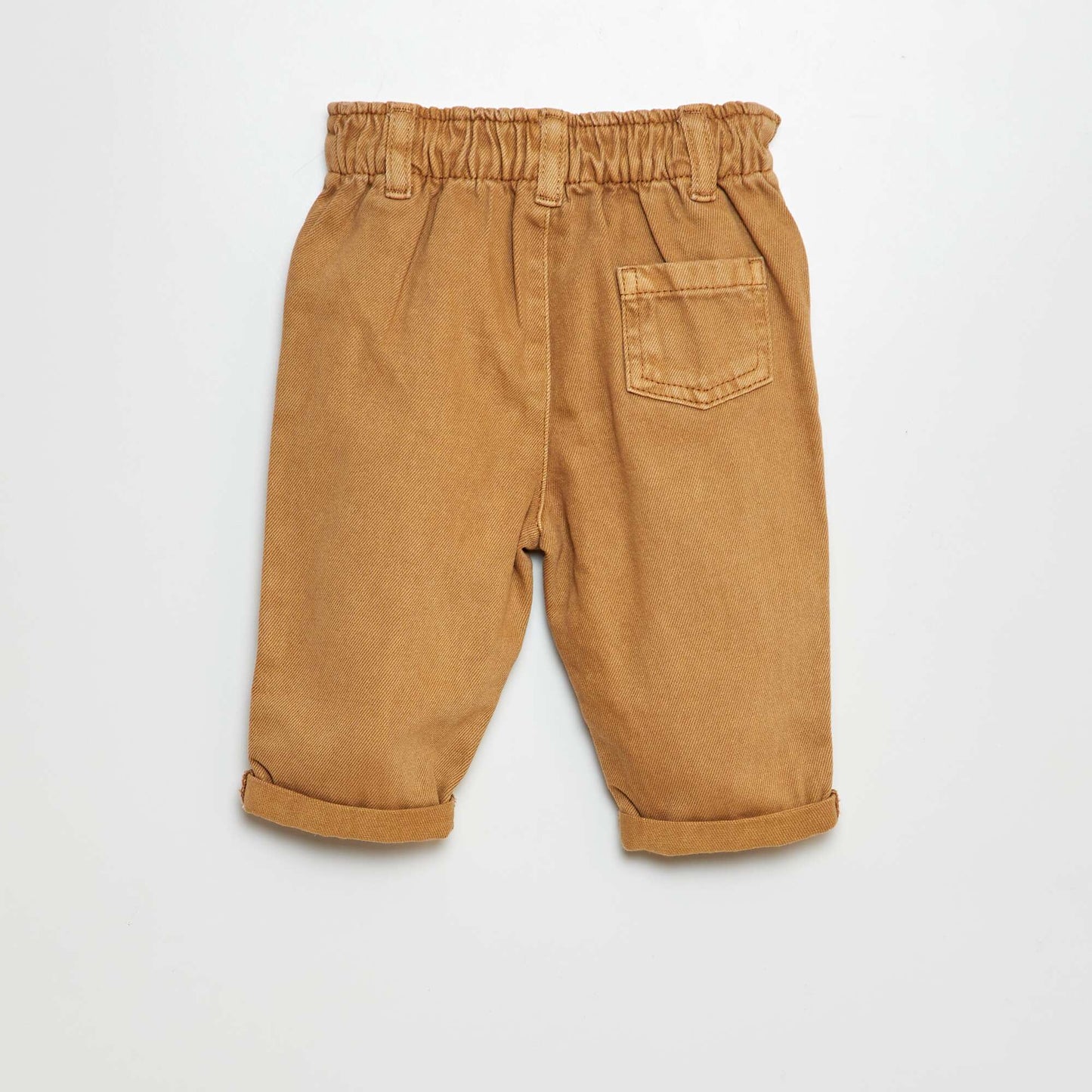 Pantalon en twill paperbag Beige