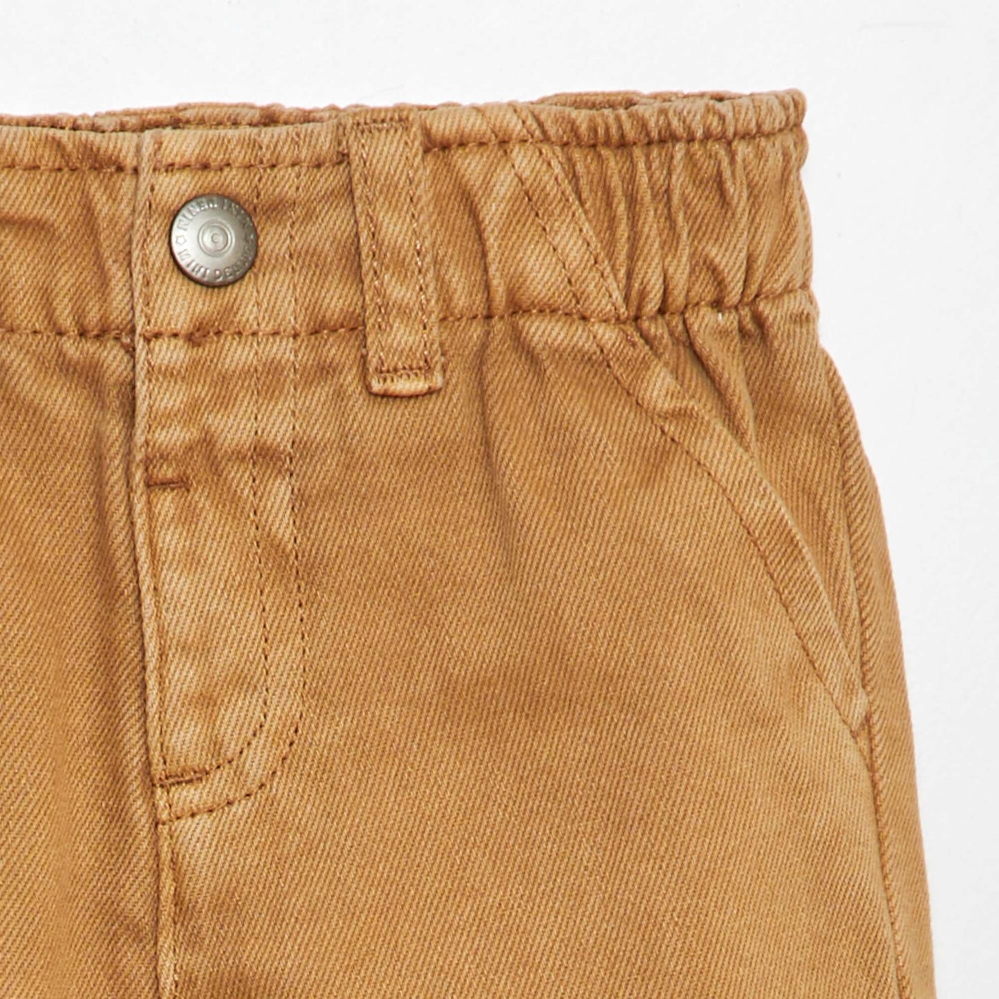 Pantalon en twill paperbag Beige