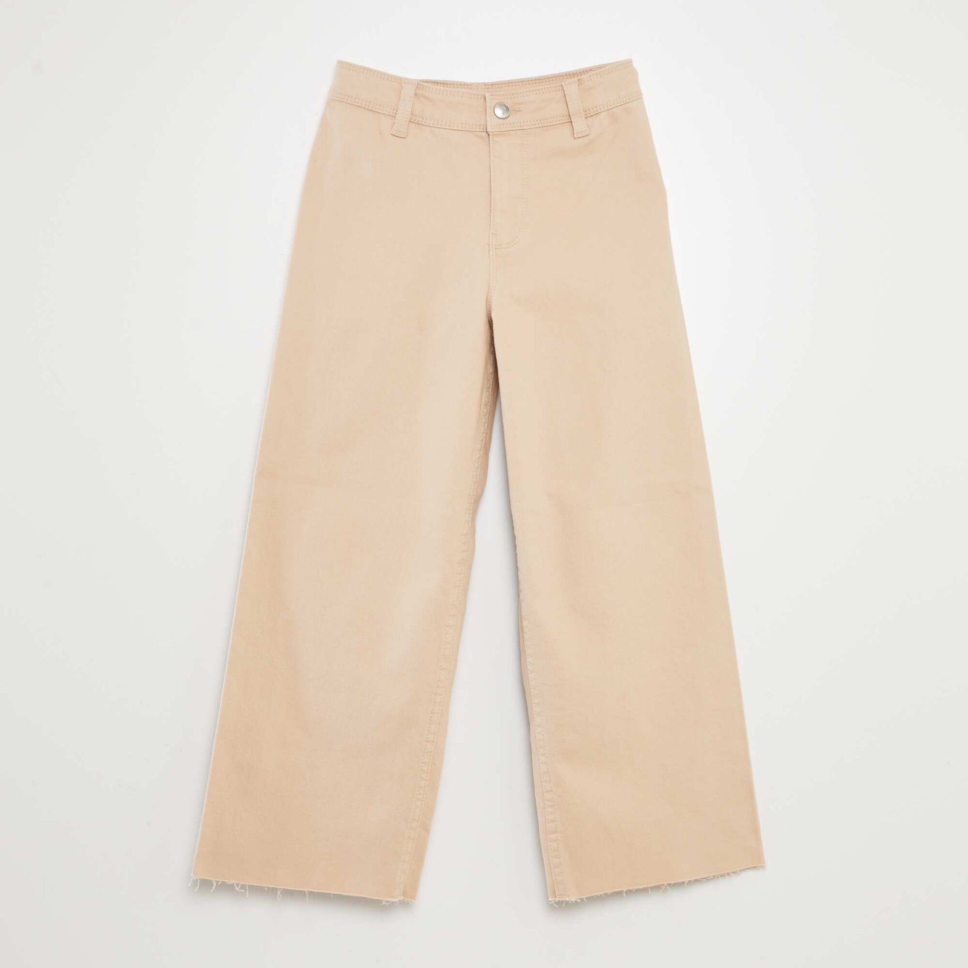 Pantalon en jean coupe large wide leg Beige – Kiabi Tunisie