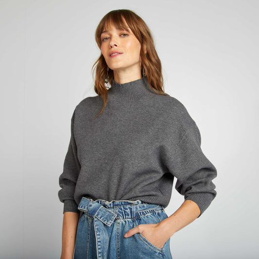 Pull crop top large Gris