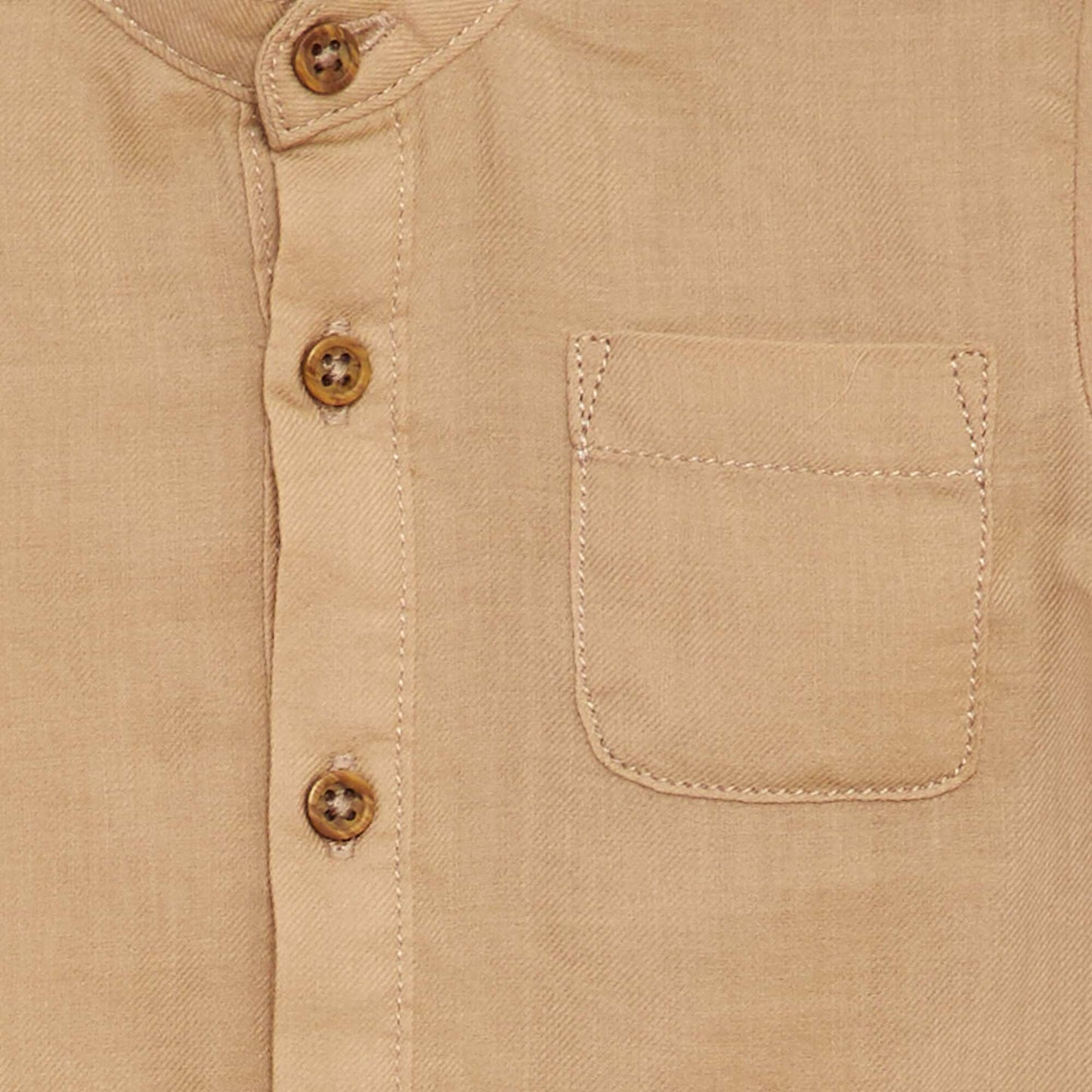 Chemise matière légère col mao Beige