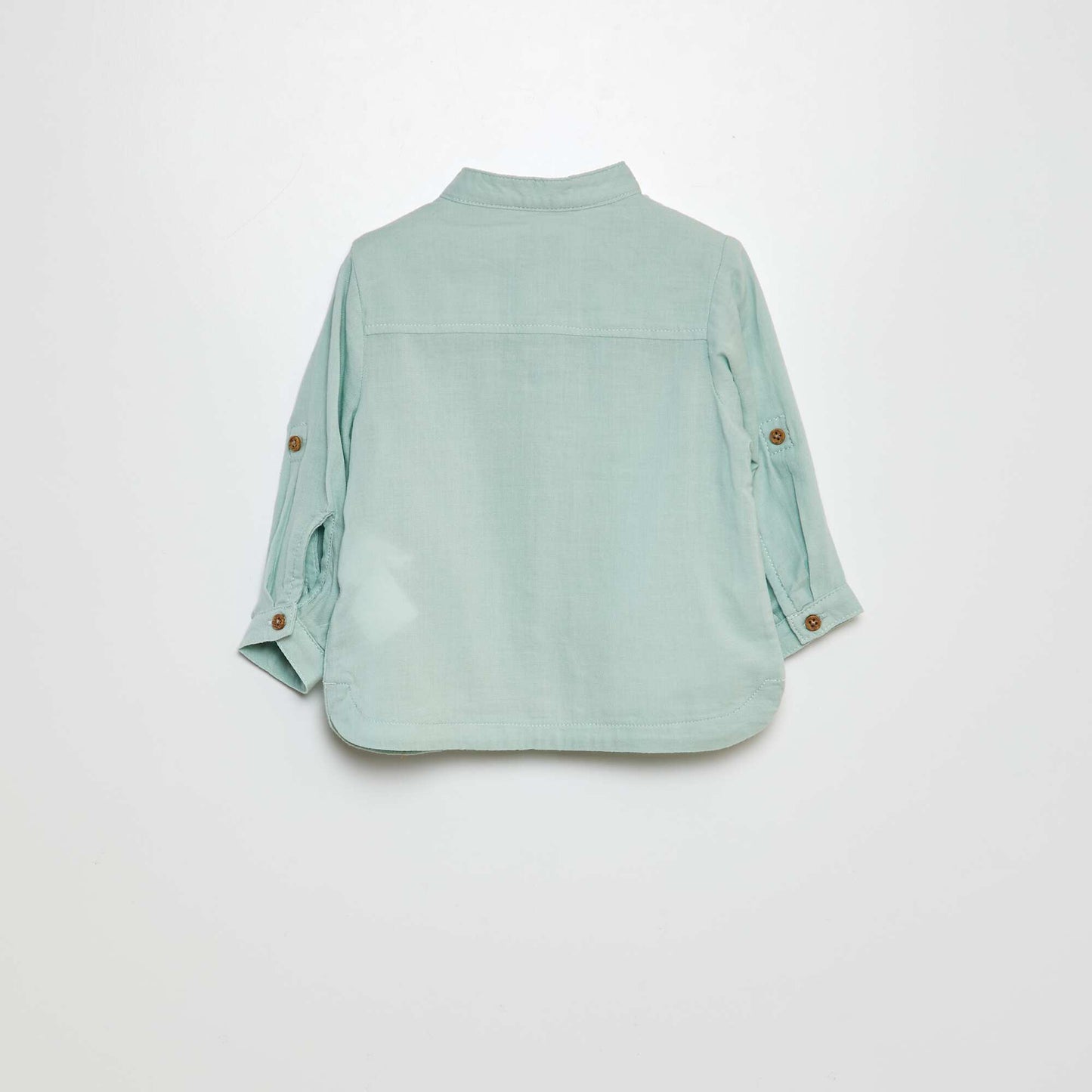 Chemise matière légère col mao Vert