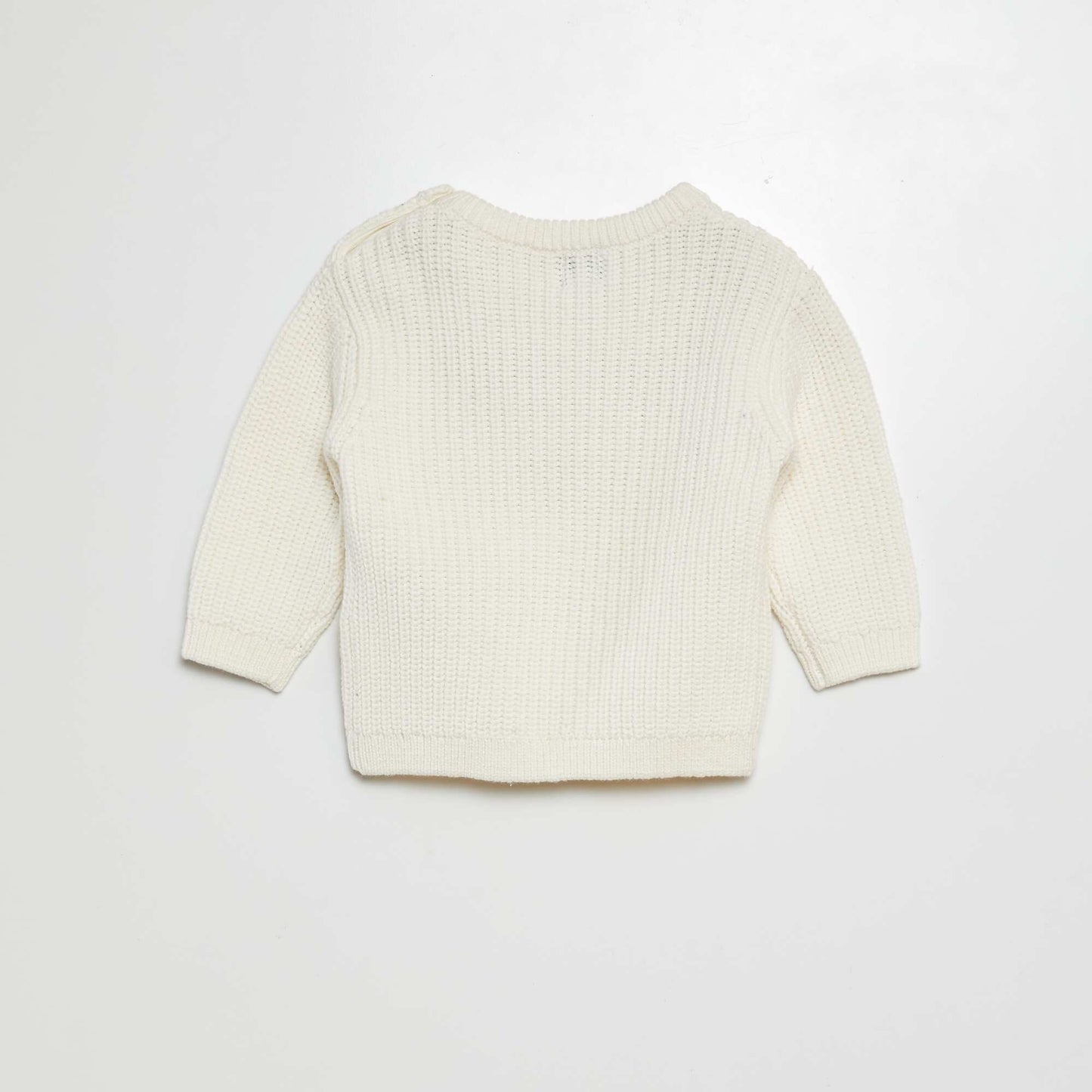 Pull en maille perlée BLANC