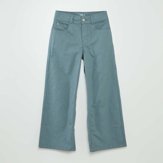 Pantalon chino coupe large / wide leg Bleu