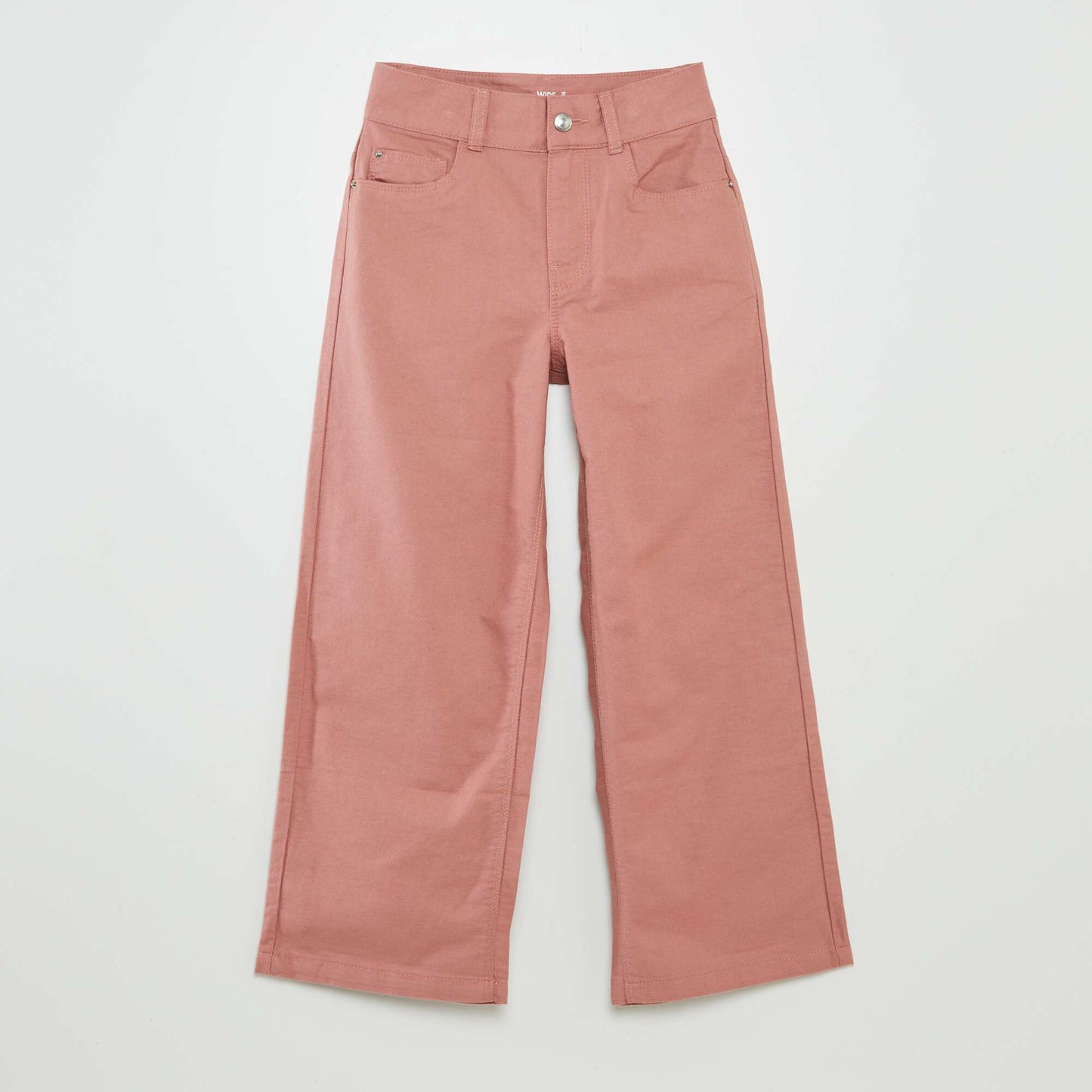 Pantalon chino coupe large / wide leg Rose