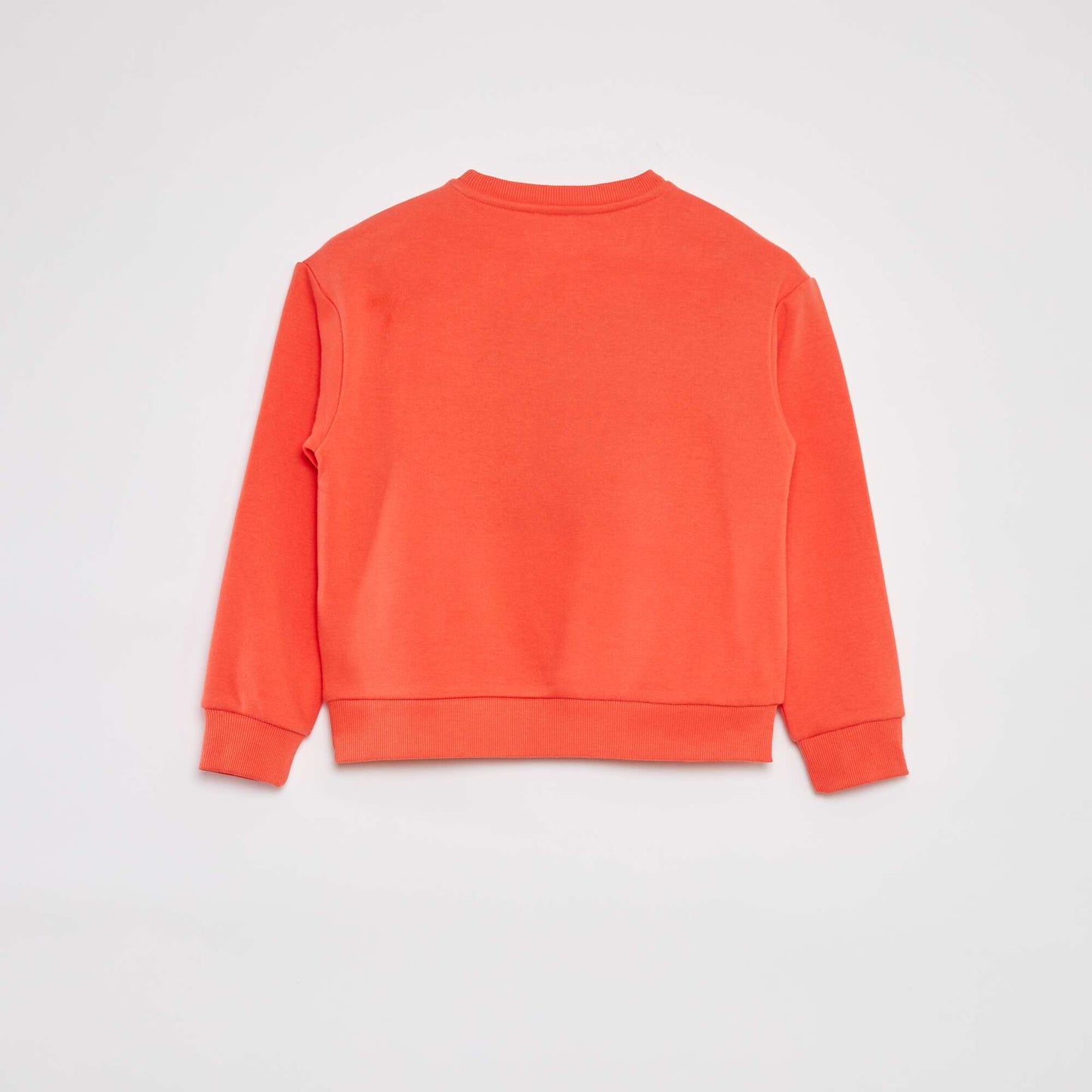 Sweat en molleton  avec inscription en maille bouclette ORANGE
