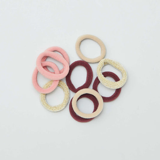 Lot de 10 élastiques mousse ROSE