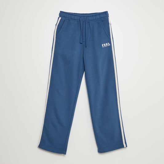 Jogging large avec bandes contrastantes BLEU