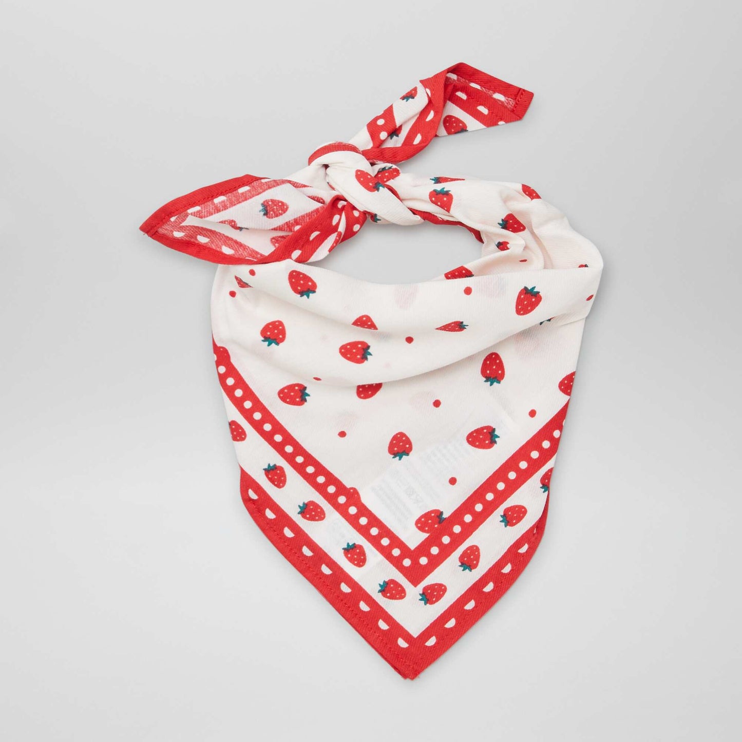 Foulard imprimé 'Fraises' Blanc/Rouge