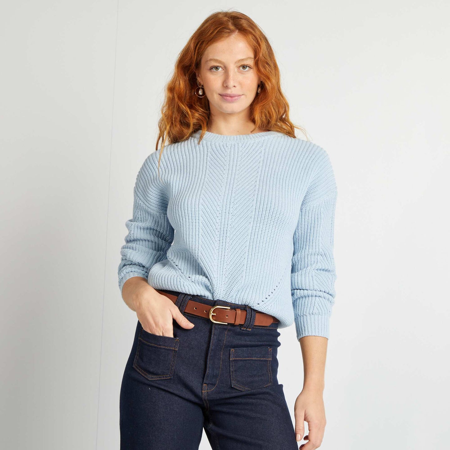 Pull en maille épaisse BLEU