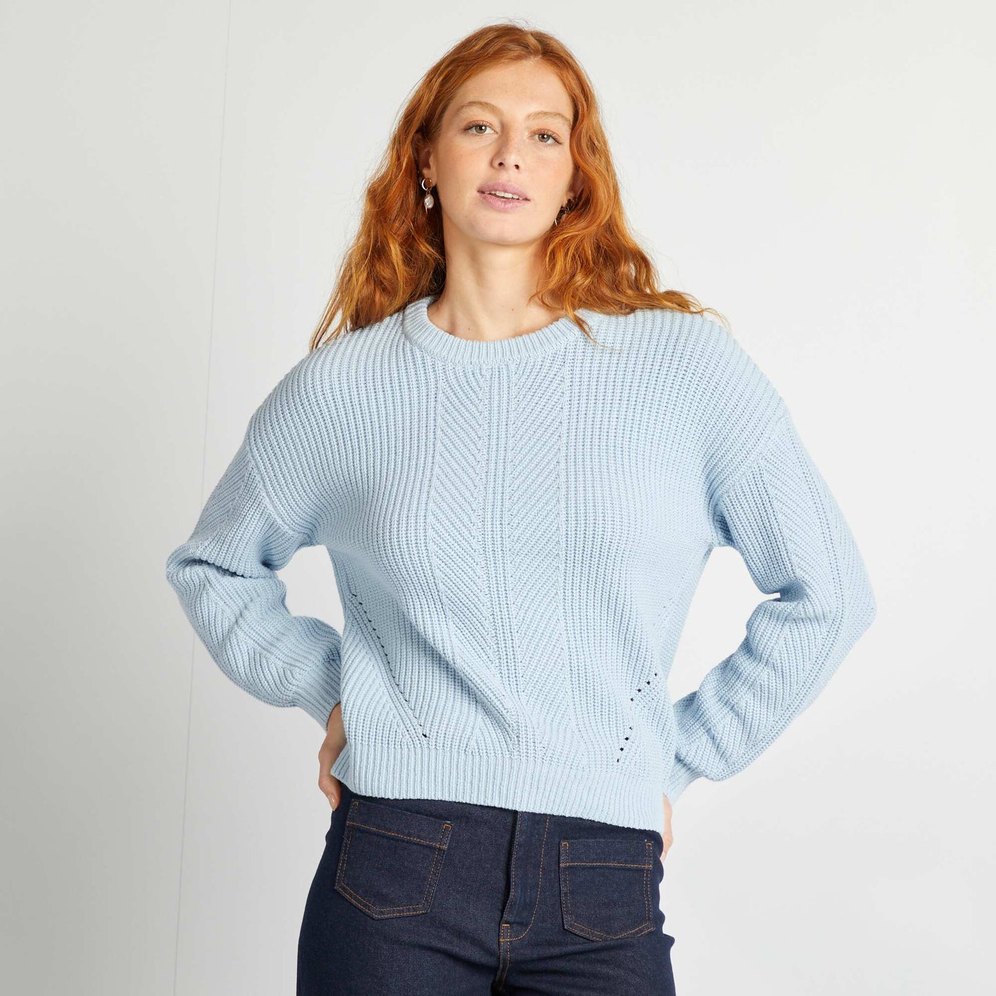 Pull en maille épaisse BLEU