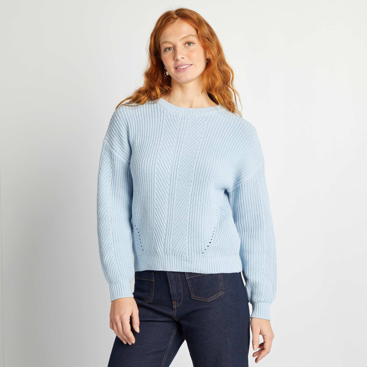 Pull en maille épaisse BLEU