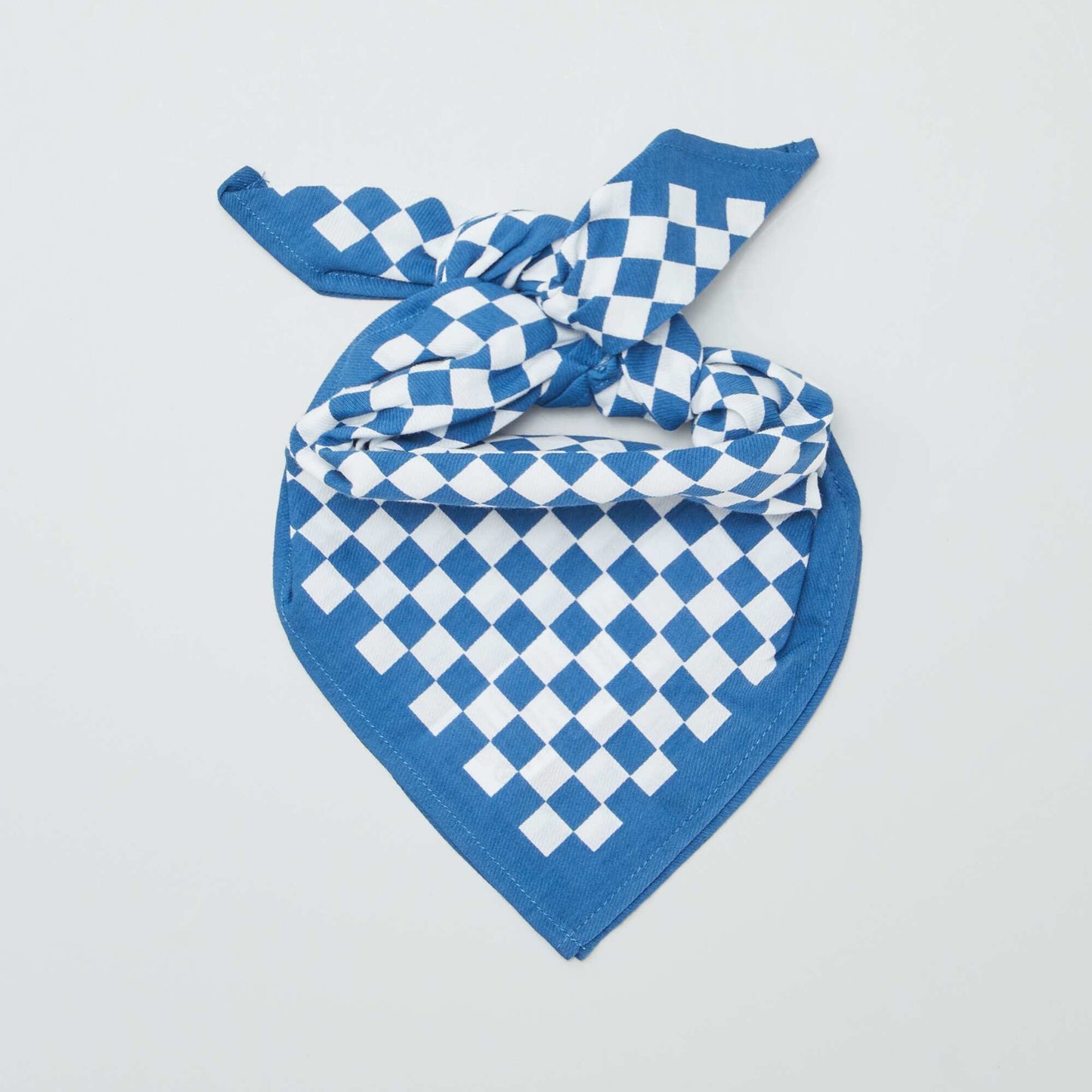 Foulard imprimé 'damier' Bleu