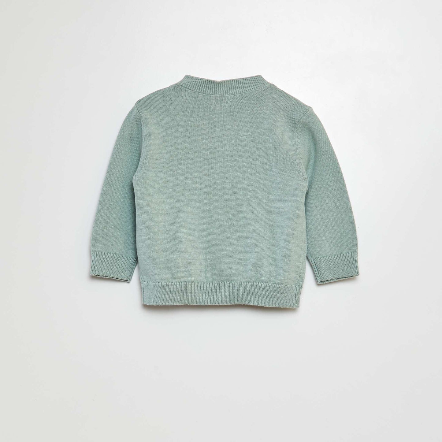 Gilet en maille col V VERT EAU