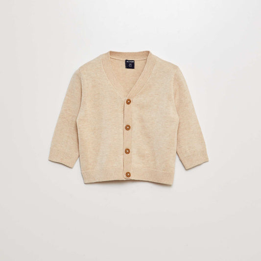 Gilet en maille col V BEIGE