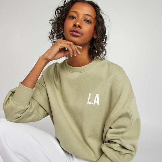 Sweat en molleton col rond VERT