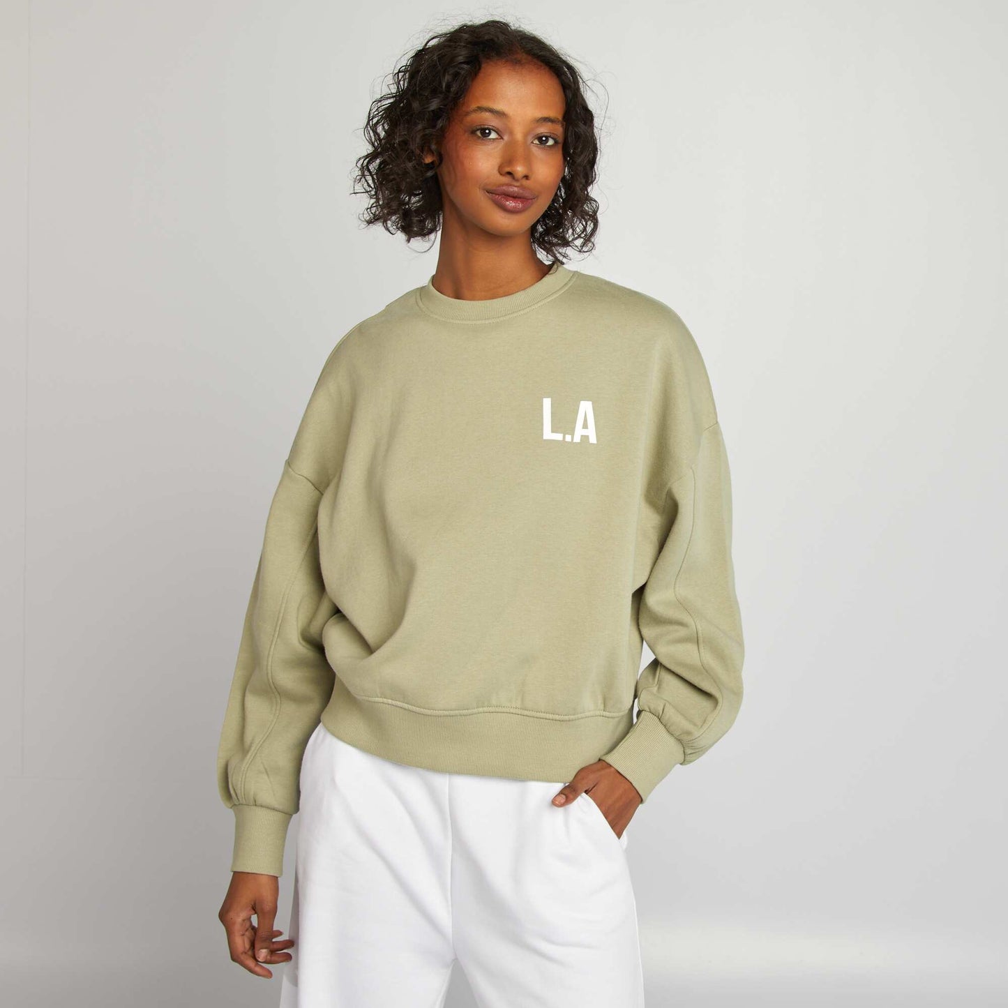 Sweat en molleton col rond VERT