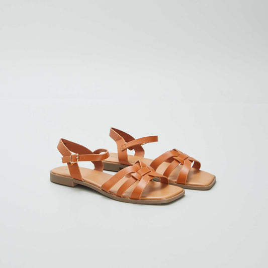 Sandales à lanière à boucle Marron