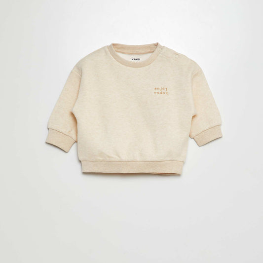 Sweat en molleton uni BEIGE