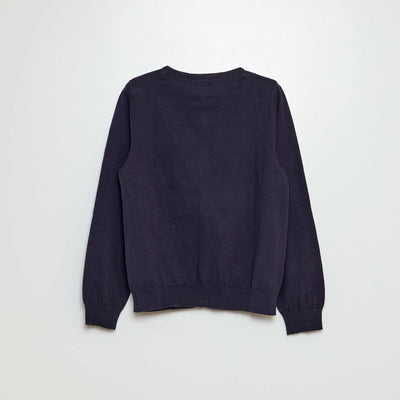 Gilet en maille unie BLEU