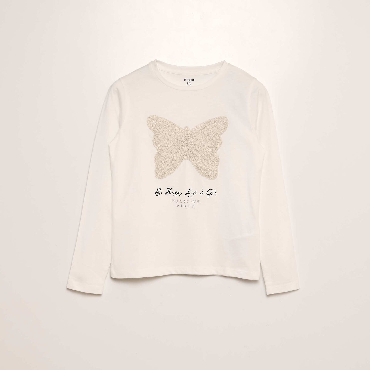 T-shirt avec broderie papillon blanc