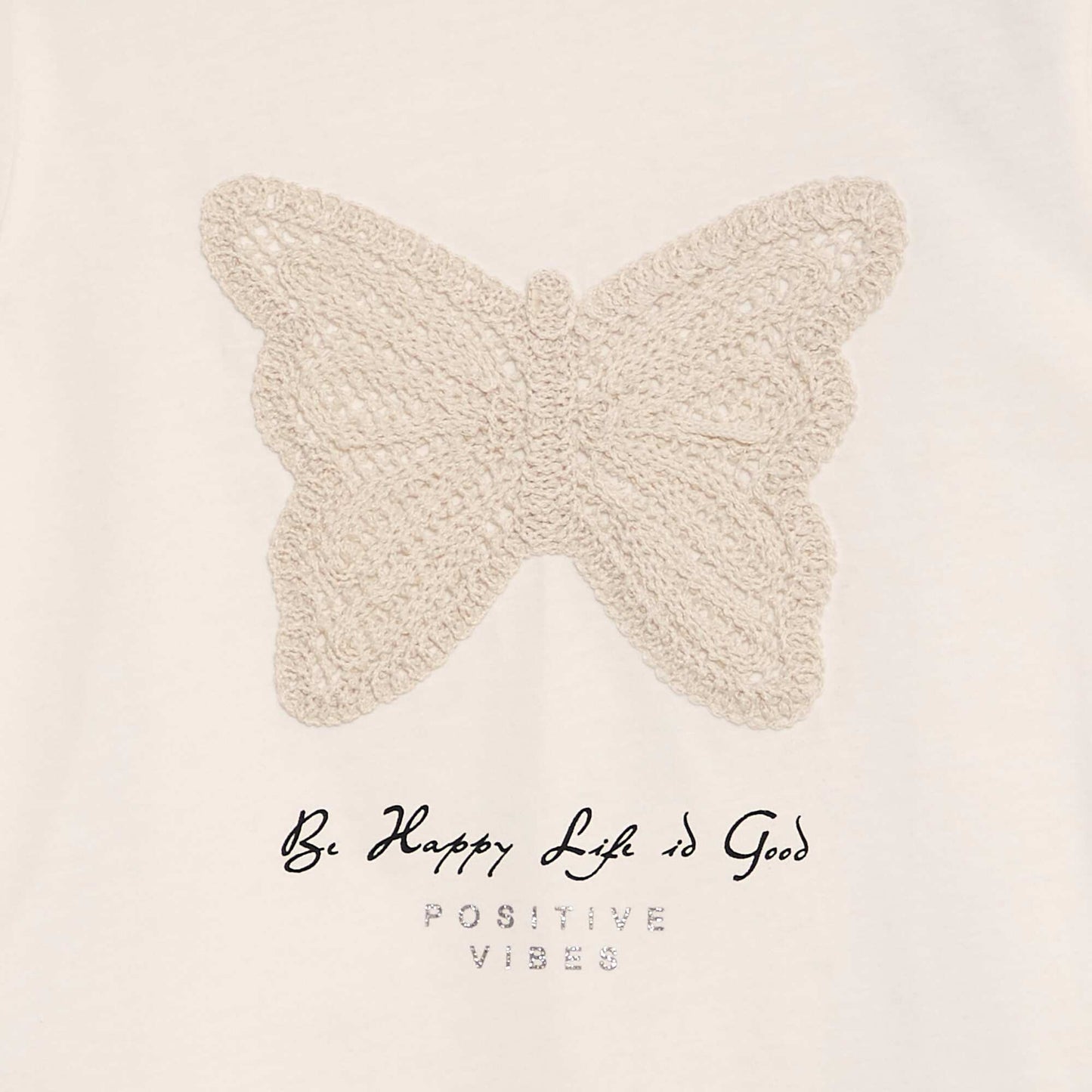 T-shirt avec broderie papillon blanc