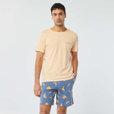 Pyjama court - 2 pièces ORANGE/BLEU