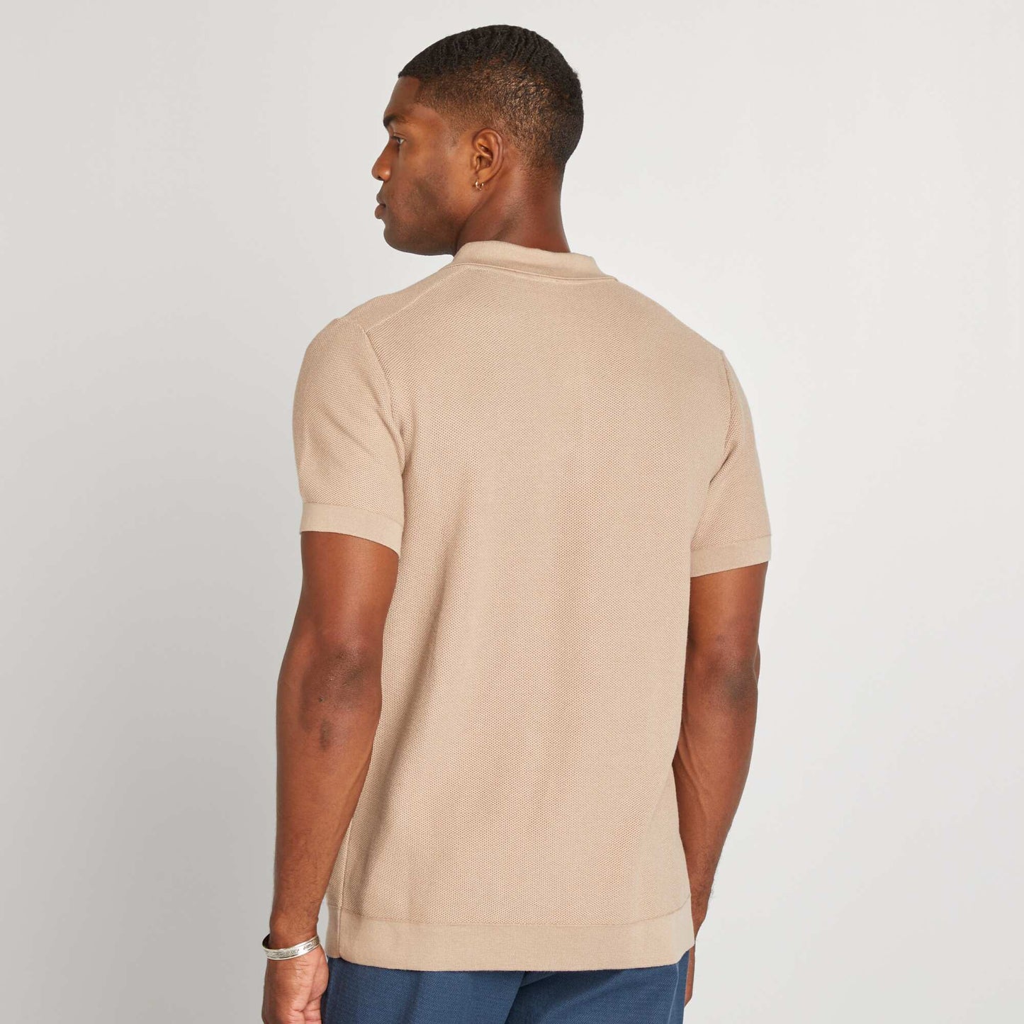 Polo en maille beige