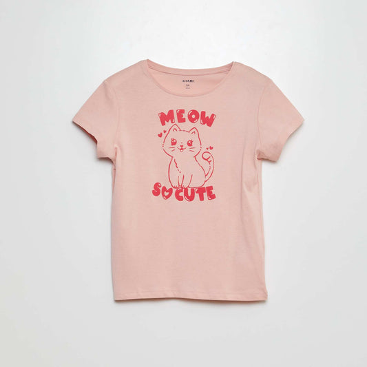 T-shirt en maille jersey imprimé ROSE