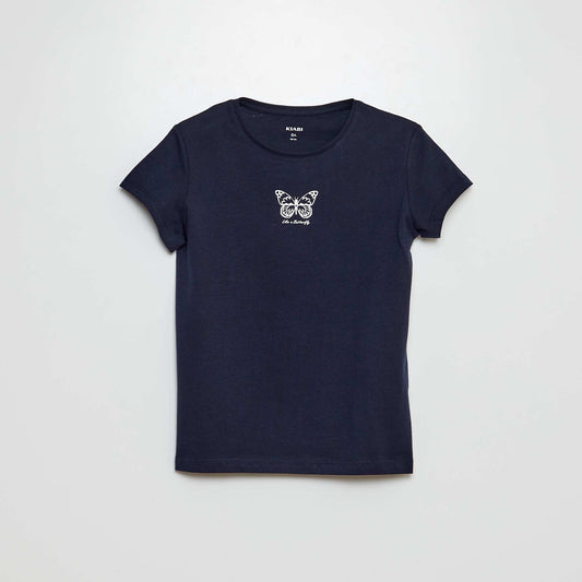 T-shirt en maille jersey imprimé BLEU