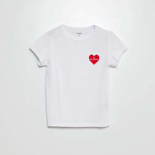 T-shirt en maille jersey imprimé BLANC