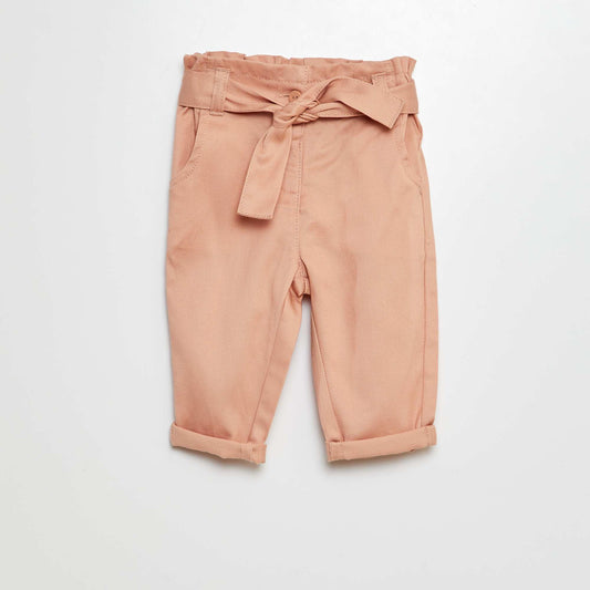 Pantalon paperbag avec taille ajustable ROSE