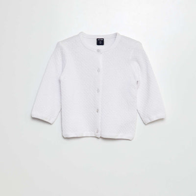 Gilet en maille point mousse BLANC