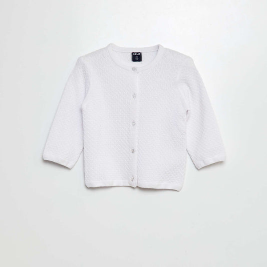 Gilet en maille point mousse BLANC