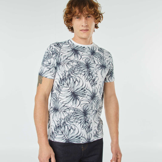 T-shirt imprimé manches courtes BLANC