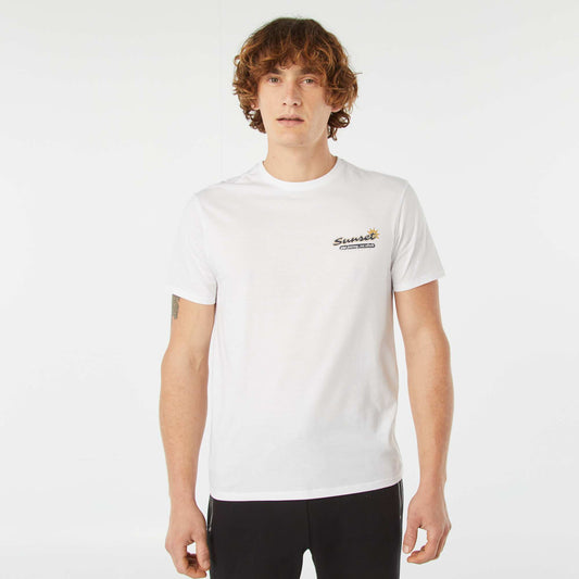 T-shirt imprimé manches courtes BLANC